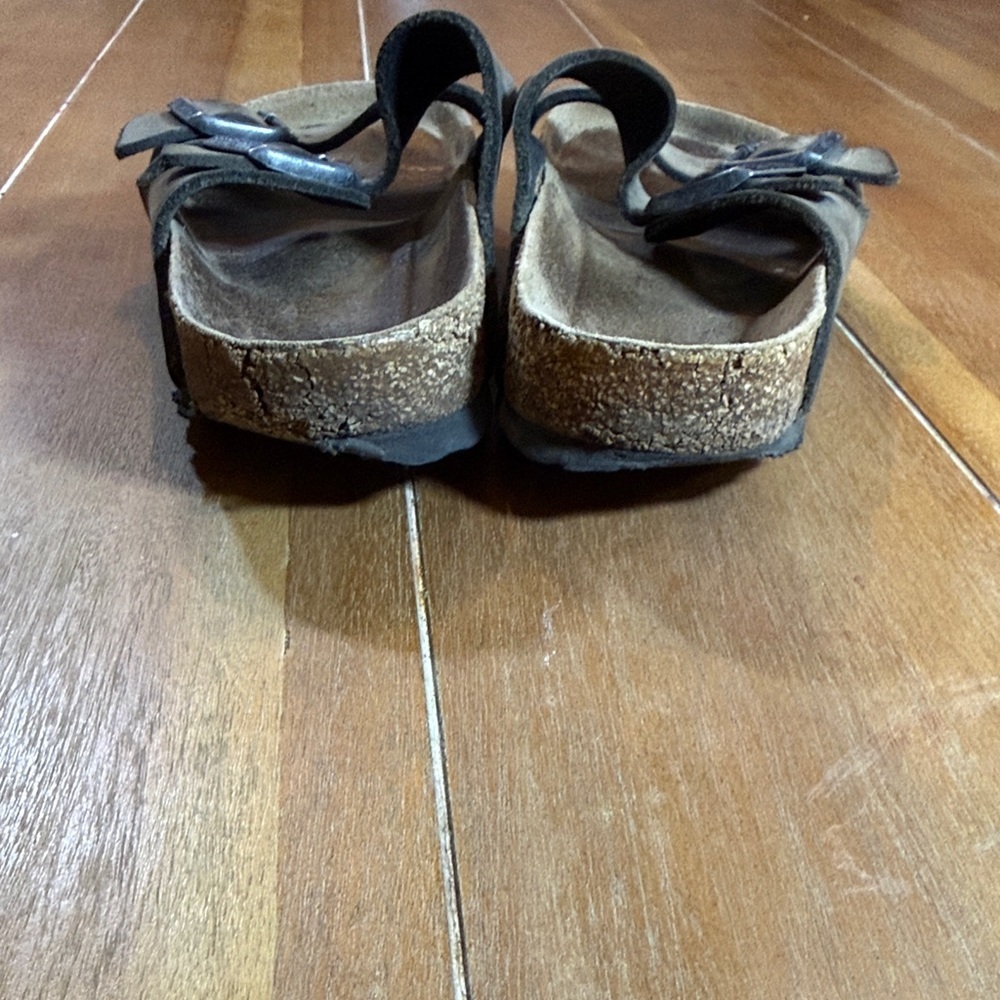 Birkenstock Women’s Size 37 Dark Brown Double Strap Sandals - Picture 5 of 7
